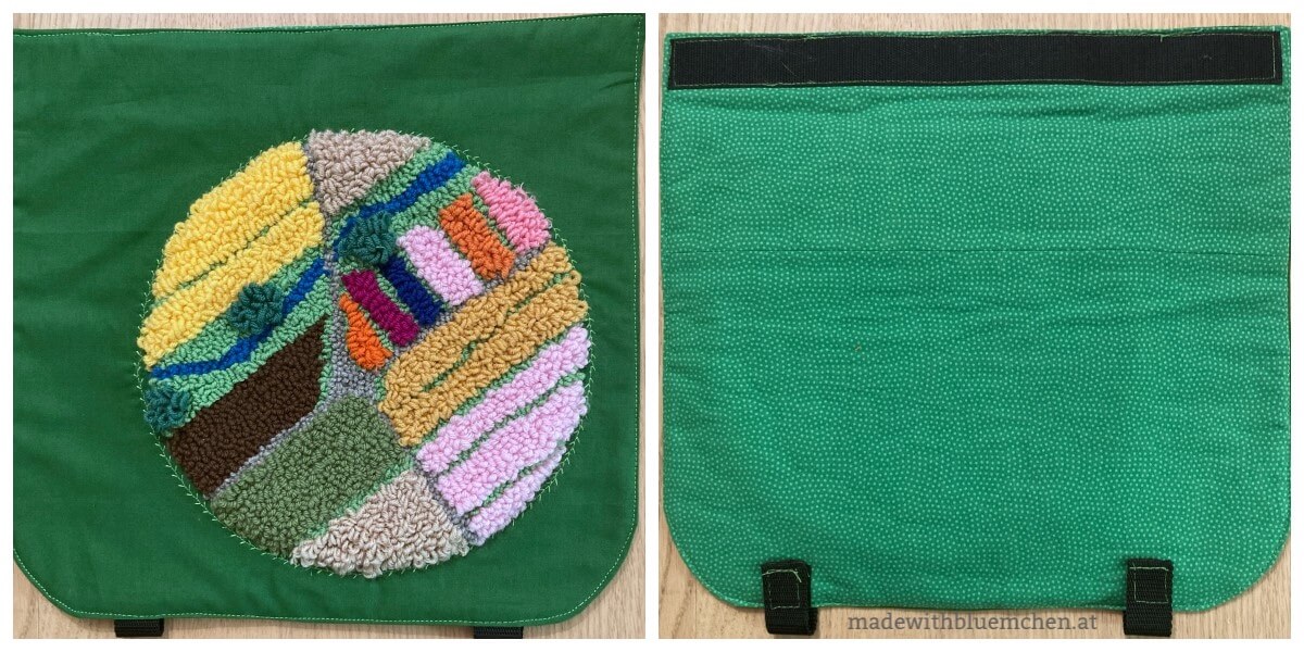 Taschenklappe mit Klettverschluss für eine Collegetasche